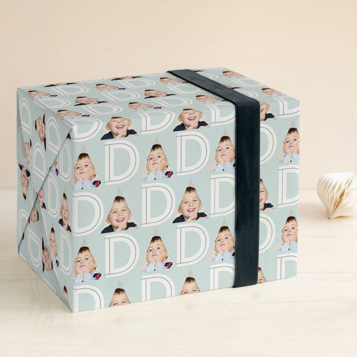 "DAD" - Customizable Wrapping Paper in Green by Lauren Chism. | Minted