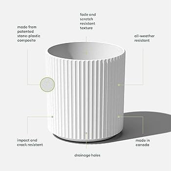 Veradek Demi Series Round Planter for Porch, Patio, Backyard | Durable Plastic-Concrete Material ... | Amazon (US)