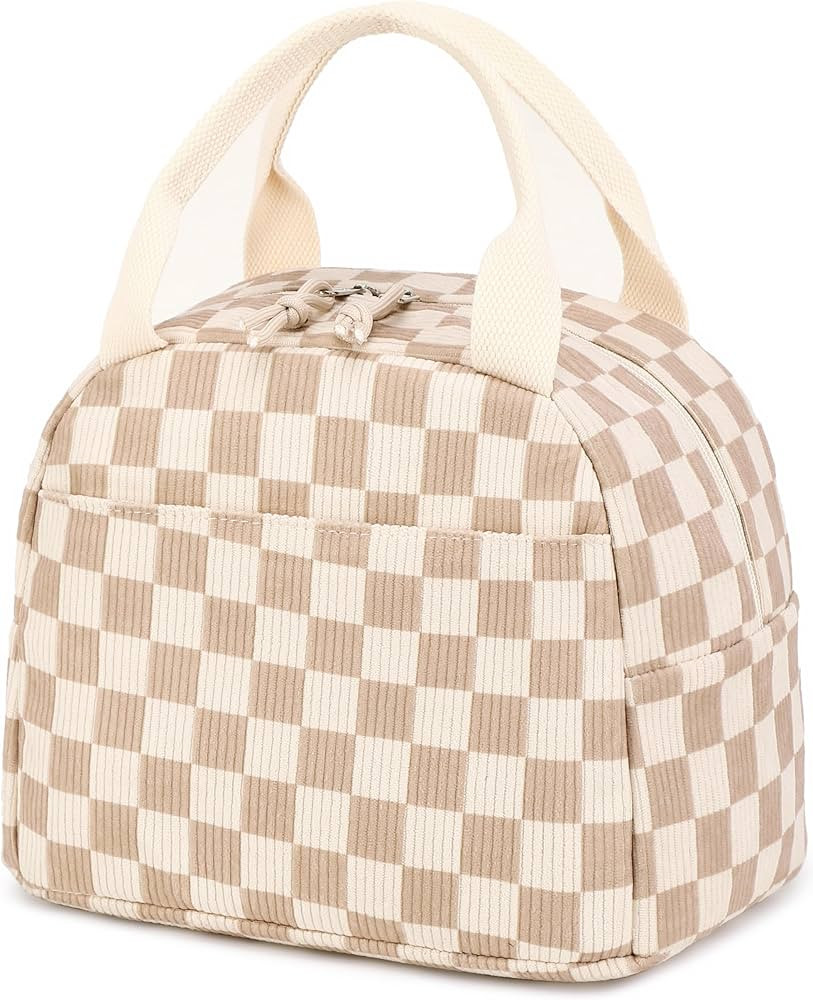 Bluboon Lunch Bag for Women Men Cute Corduroy Lunch Tote Bags Reusable Insulated Lunch Box Large ... | Amazon (US)