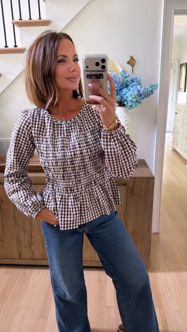 amazon gingham smocked long sleeve shirt ♥️ code betsy works for electric picks!

#LTKSeasonal #LTKSaleAlert #LTKootd