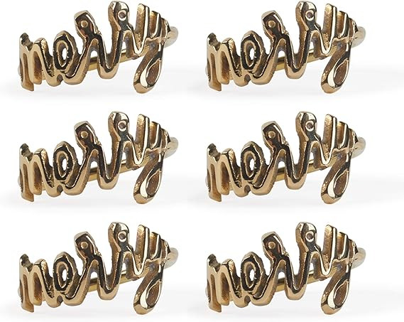 DII Christmas Thanksgiving Holiday Tabletop Décor Collection Decorative Napkin Ring Holder Set, ... | Amazon (US)