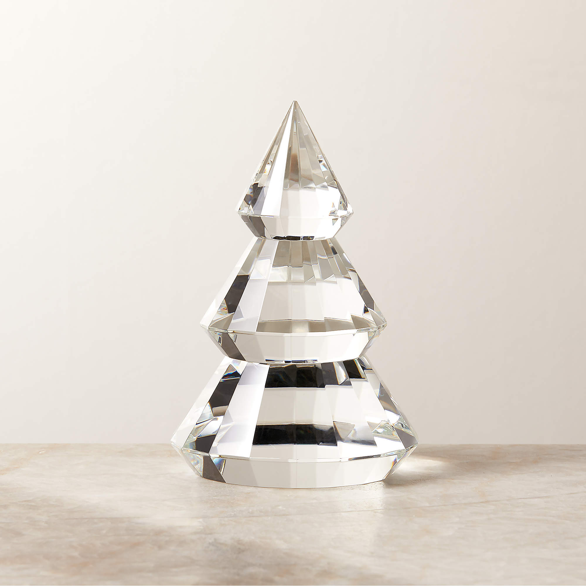 Adina Clear Crystal Christmas Tree Figure 5.75" + Reviews | CB2 | CB2