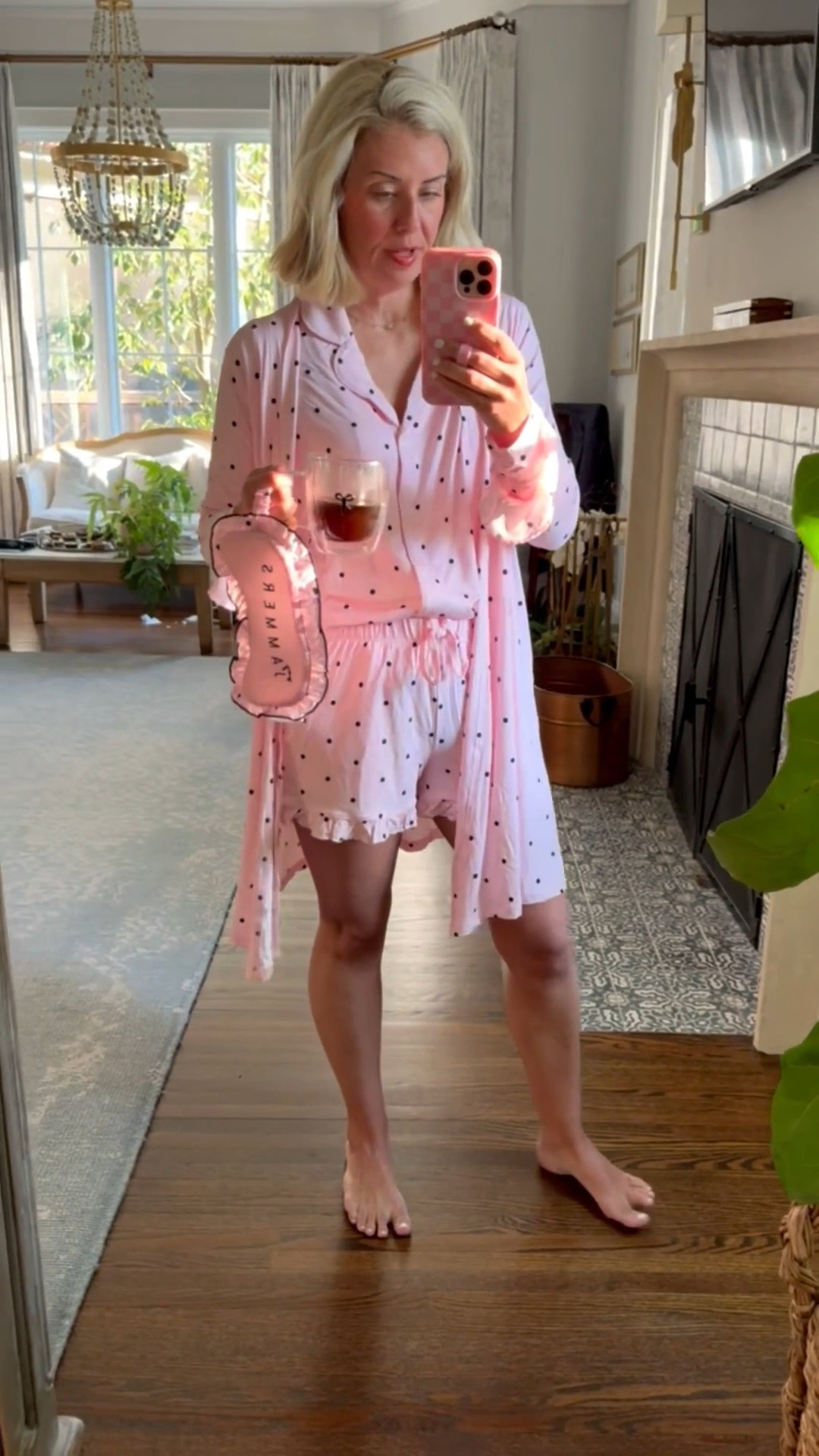 Love these pajamas & matching robe! Perfect idea for Mother’s Day coming up too. They are literally so soft! I’m in a small. Plus, if you spend $100, you get the matching eye mask free! ￼
*Use my code mixandmatchmadness at Loopy

#LTKOver40 #LTKmorningroutine #LTKmomlife