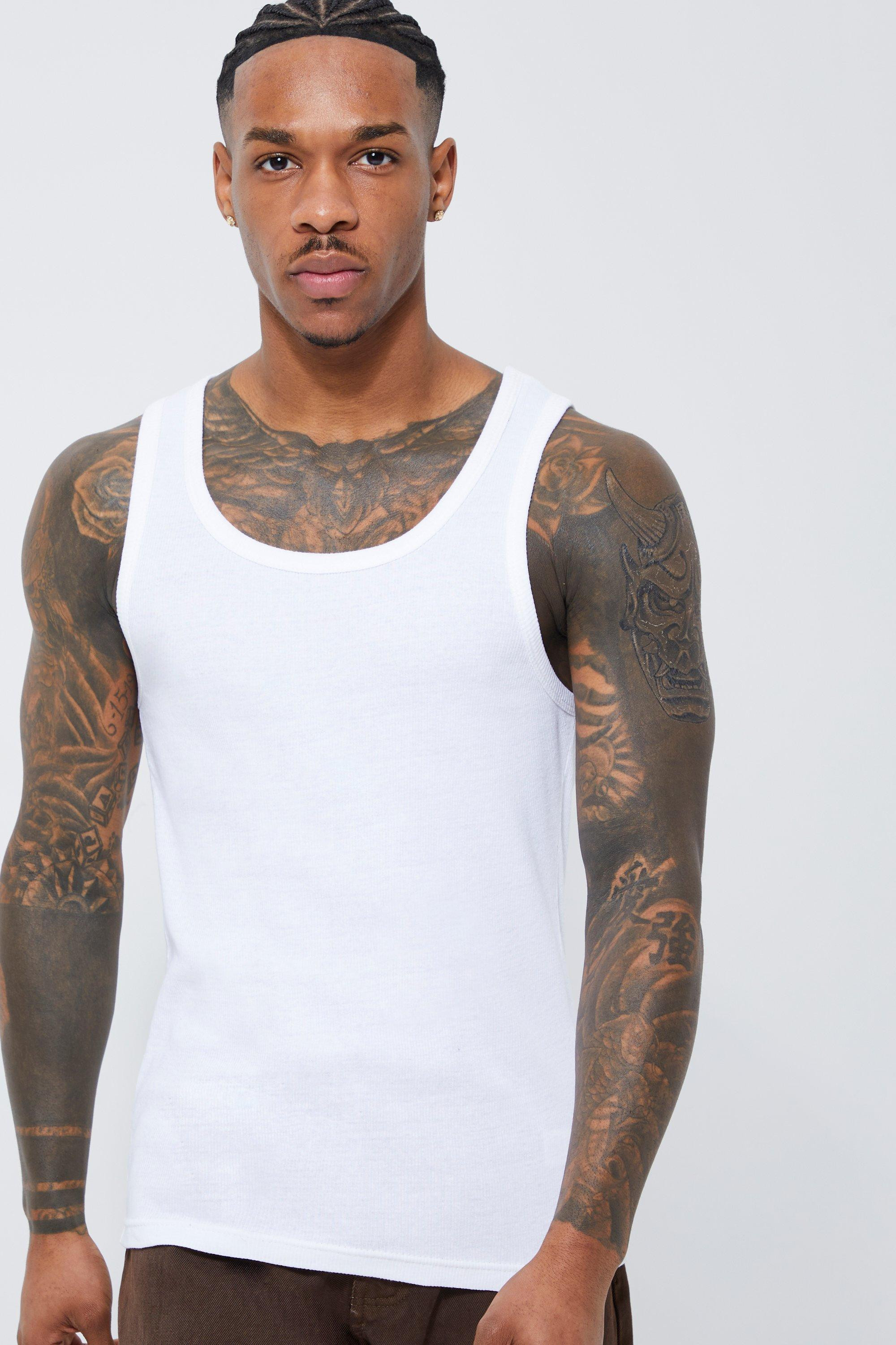 Slim Fit Ribbed Vest | boohooMAN (US & CA)
