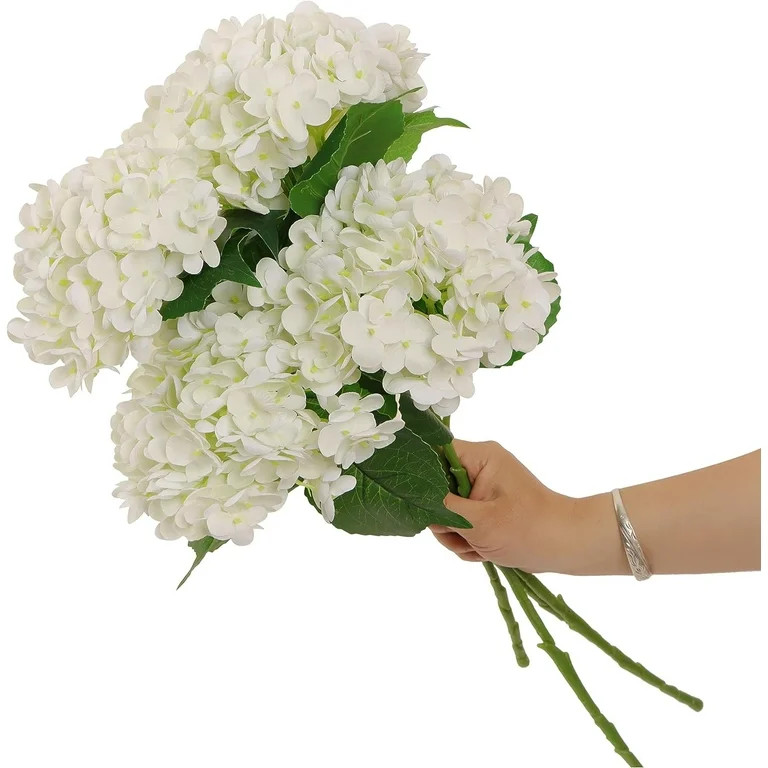 3pcs Real Touch Artificial Hydrangea Flowers, 20 Inch Long Stem Silk Hydrangea with True Touch Pe... | Walmart (US)