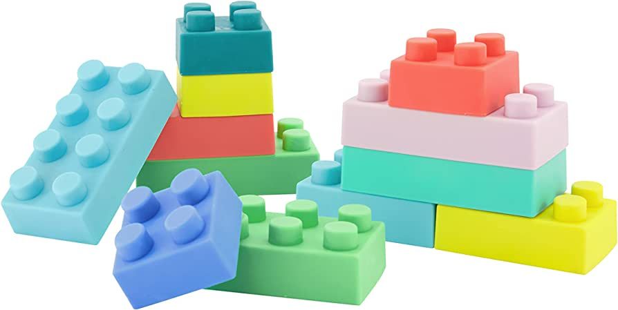 Infantino Super Soft Building Blocks, Easy-to-Hold for Babies & Toddlers, BPA-Free, Multi-Colored... | Amazon (US)