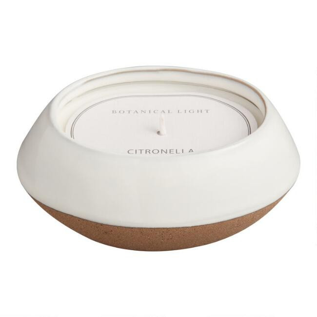 Oval White Dipped Citronella Candle | World Market