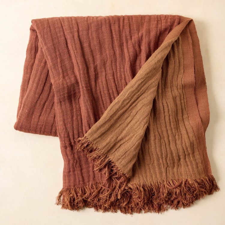 Rustic Clay Cloud Cotton Oversized Throw | Magnolia