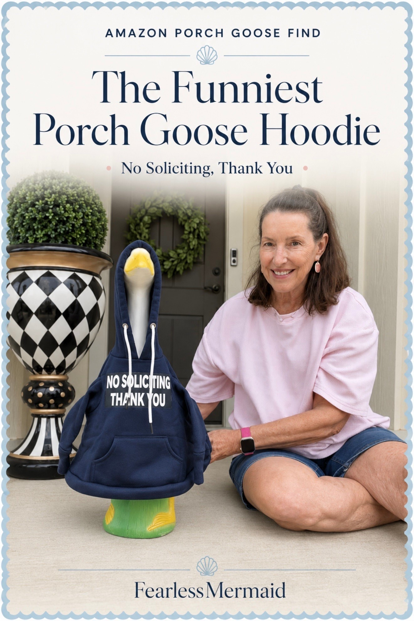 No Soliciting sign in my porch goose ! hope it works #porchgoose

#LTKHome