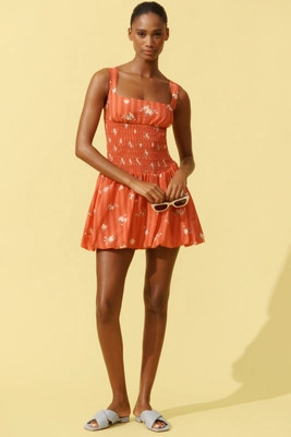 By Anthropologie Square-Neck Smocked Mini Dress | Anthropologie (US)