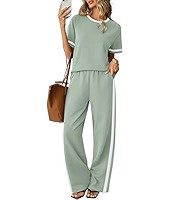 Sampeel 2 Piece Sets for Women Matching Sets Summer Outfits Resort Wear Short Sleeve Lounge Set W... | Amazon (US)