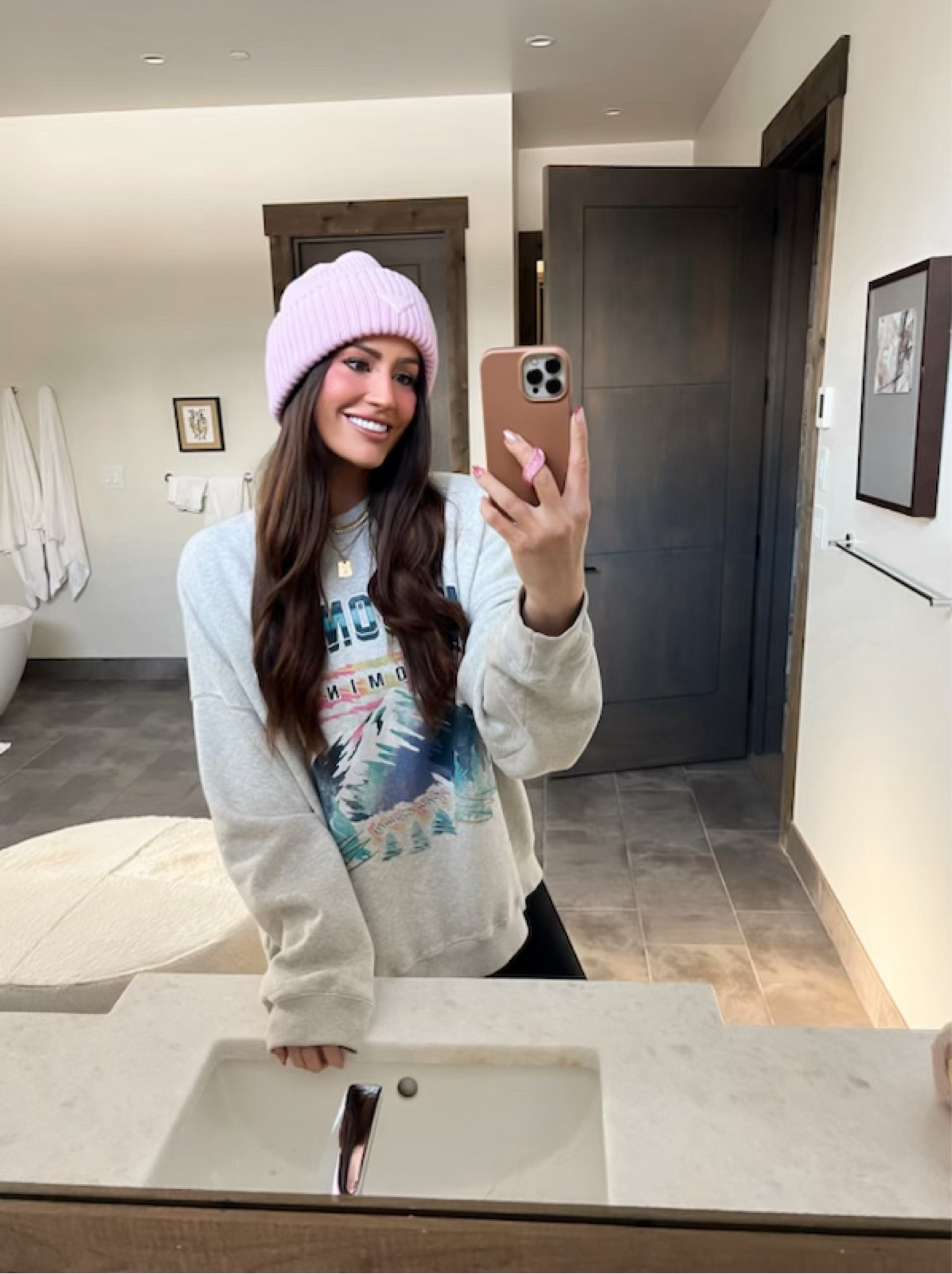 Travel outfit, pink beanie 

#LTKSeasonal #LTKtravel #LTKsalealert