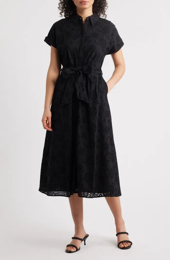 Eyelet Embroidery Cotton Shirtdress | Nordstrom