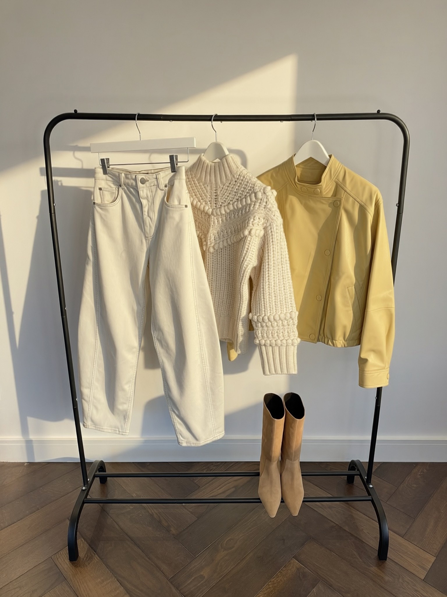 Spring is almost here but dressing like it has already arrived. Switched out my cream jeans for the blue Khaite and beige JC boots for extra height. I went up a size in the jacket and jeans true to size 💛

#LTKspring #LTKuk #LTKwinter