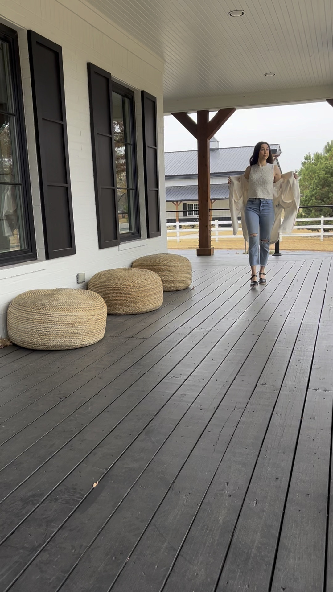 Cute winter outfit ❄️ white trench coat with Pearl top and mom jeans!! 

#LTKHoliday #LTKSeasonal #LTKbeauty