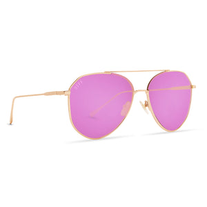 COLOR: rose gold   pink mirror sunglasses | DIFF Eyewear
