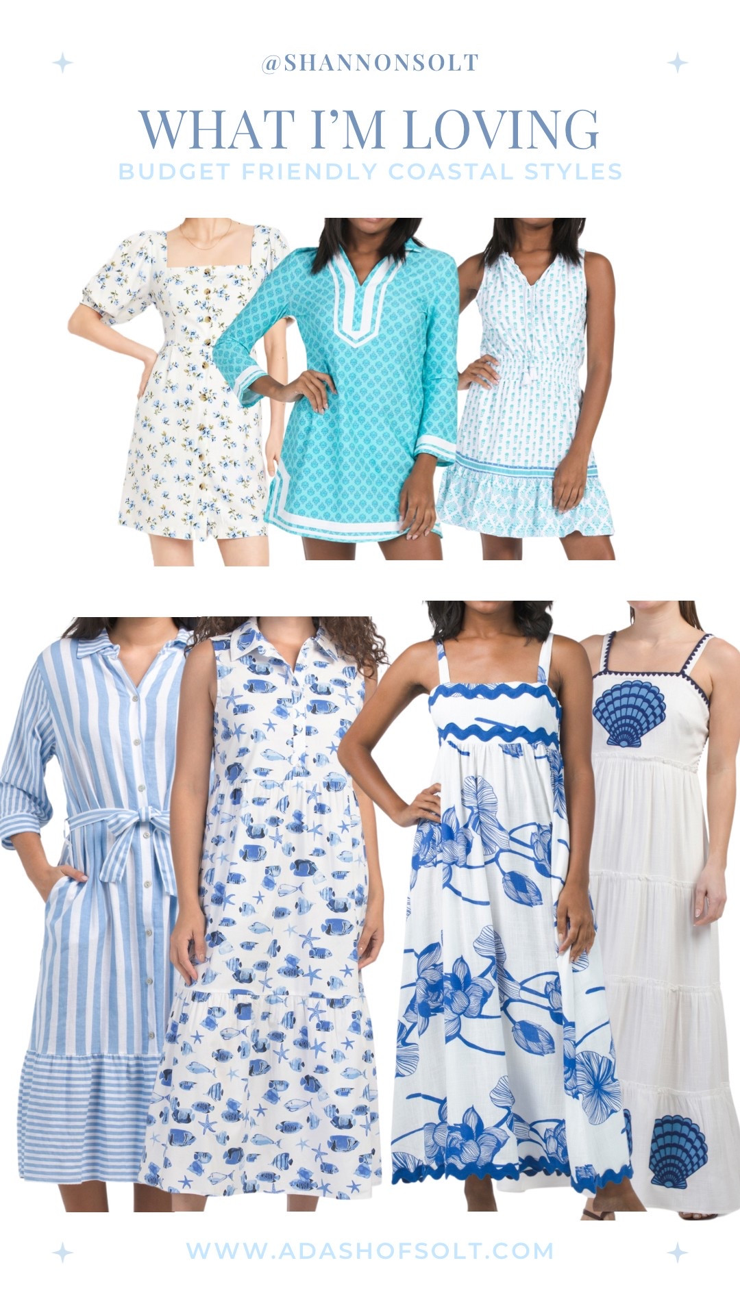 Budget friendly coastal inspired summer dresses! 

Summer styles, summer dress, TJ Maxx, blue and white style, coastal style, blue and white dress, coastal grandmother, coastal granddaughter, preppy style, classic style 

#LTKFindsUnder100 #LTKStyleTip #LTKSeasonal