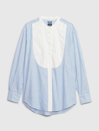 100% Organic Cotton Stripe Bib Big Shirt | Gap (US)