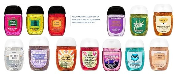 Bath and Body Works Anti-Bacterial Hand Gel 10-Pack PocketBac Sanitizers, Assorted Scents, 1 fl o... | Amazon (US)