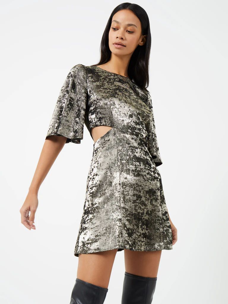 Alara Metallic Cut Out Mini Dress | French Connection (US)