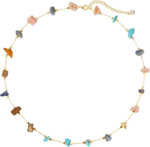 Created Turquoise Necklace for Women 14K Gold Plated Beaded Heart Choker Boho Necklaces Handmade ... | Amazon (US)