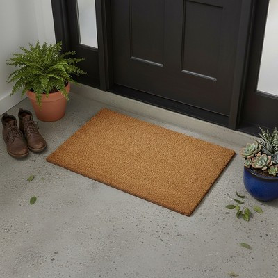 Evideco French Home Goods Sheltered Front Door Mat Coir Coco Fibers Rug 24x16 Natural | Target