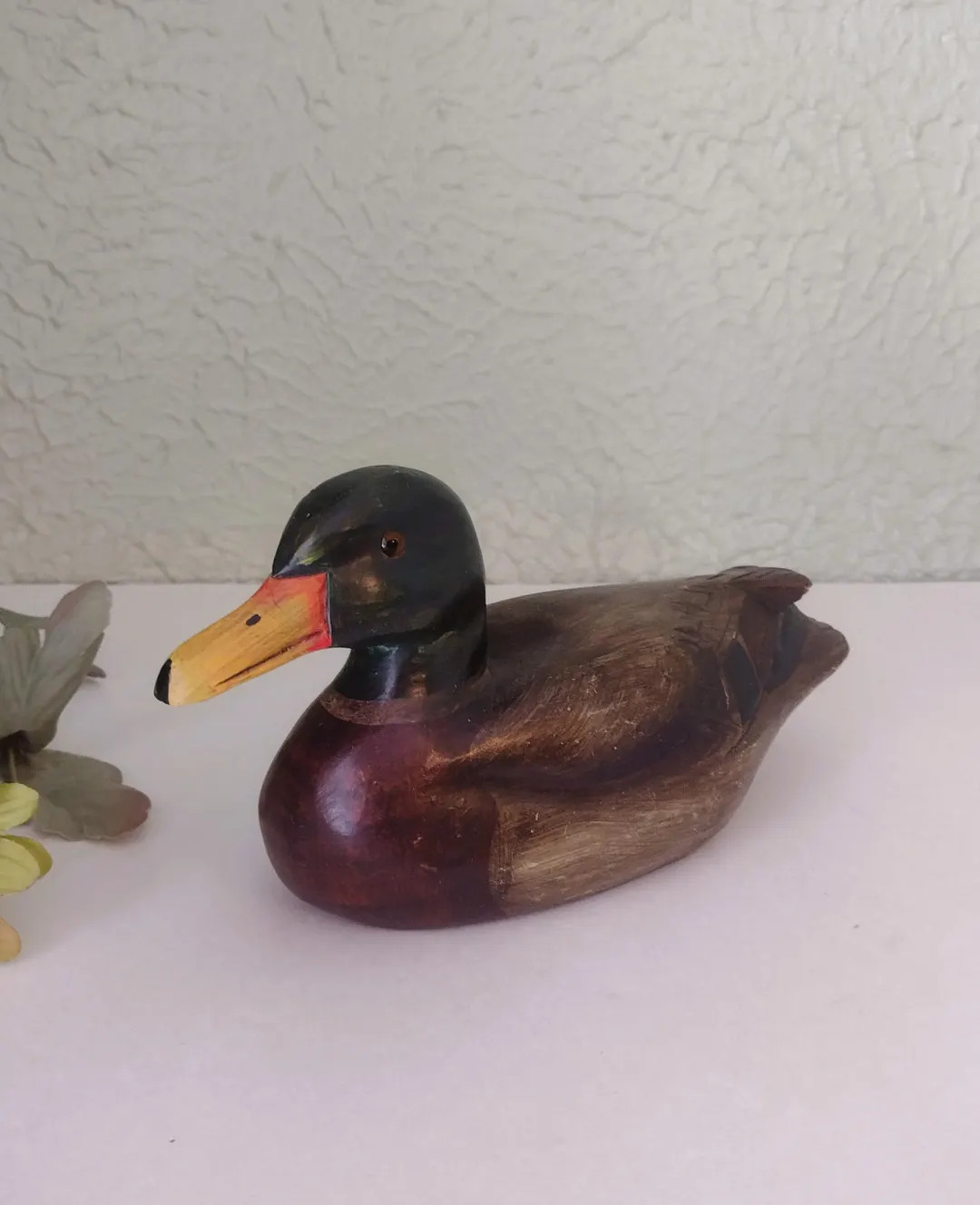 Vintage Wood Duck Figurine - Handcrafted Carved Hand-painted Wood Mallard Duck Decoy - 9"l X 3"w ... | Etsy (US)