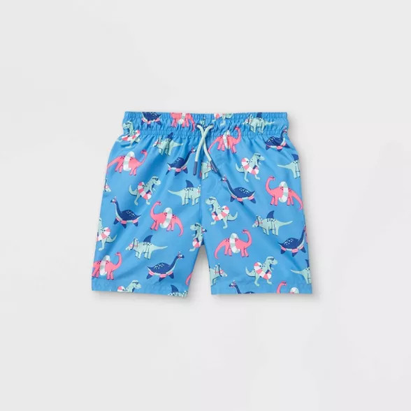 Toddler Boys' Dino Print Swim Trunks - Cat & Jack™ Blue | Target