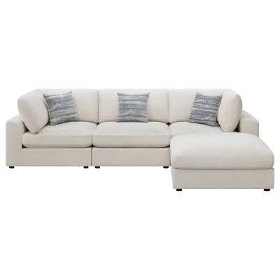 Rhette 4-Piece Upholstered Sectional With Ottoman | Wayfair North America