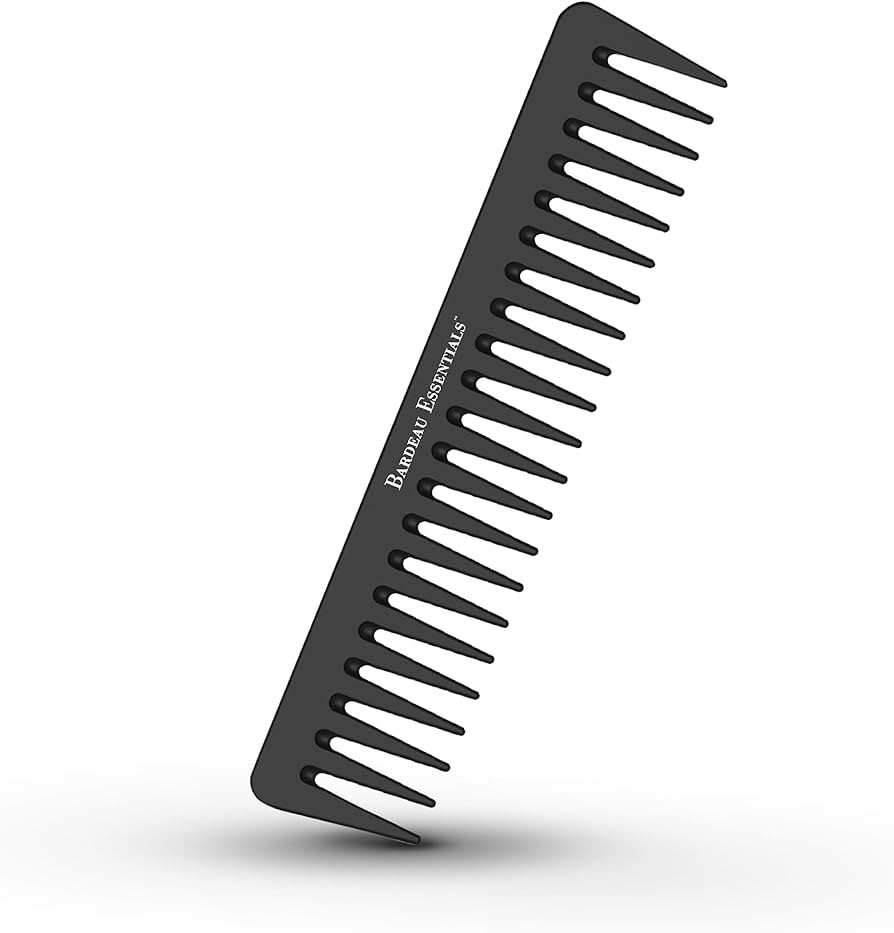 Black Carbon Wide Tooth Comb for Curly and Straight Hair (7 inch) - Professional Detangling Comb ... | Amazon (US)
