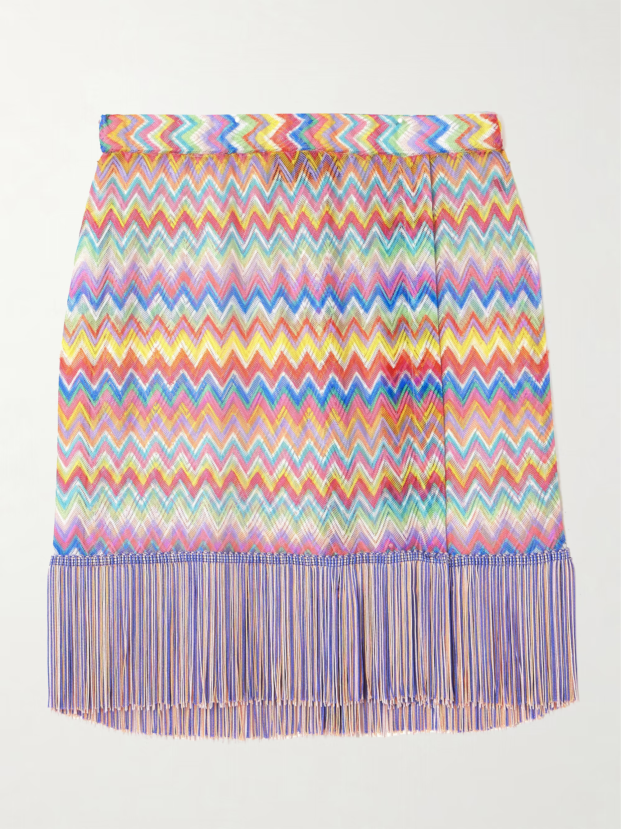 Fringed striped crochet-knit mini skirt | NET-A-PORTER (US)