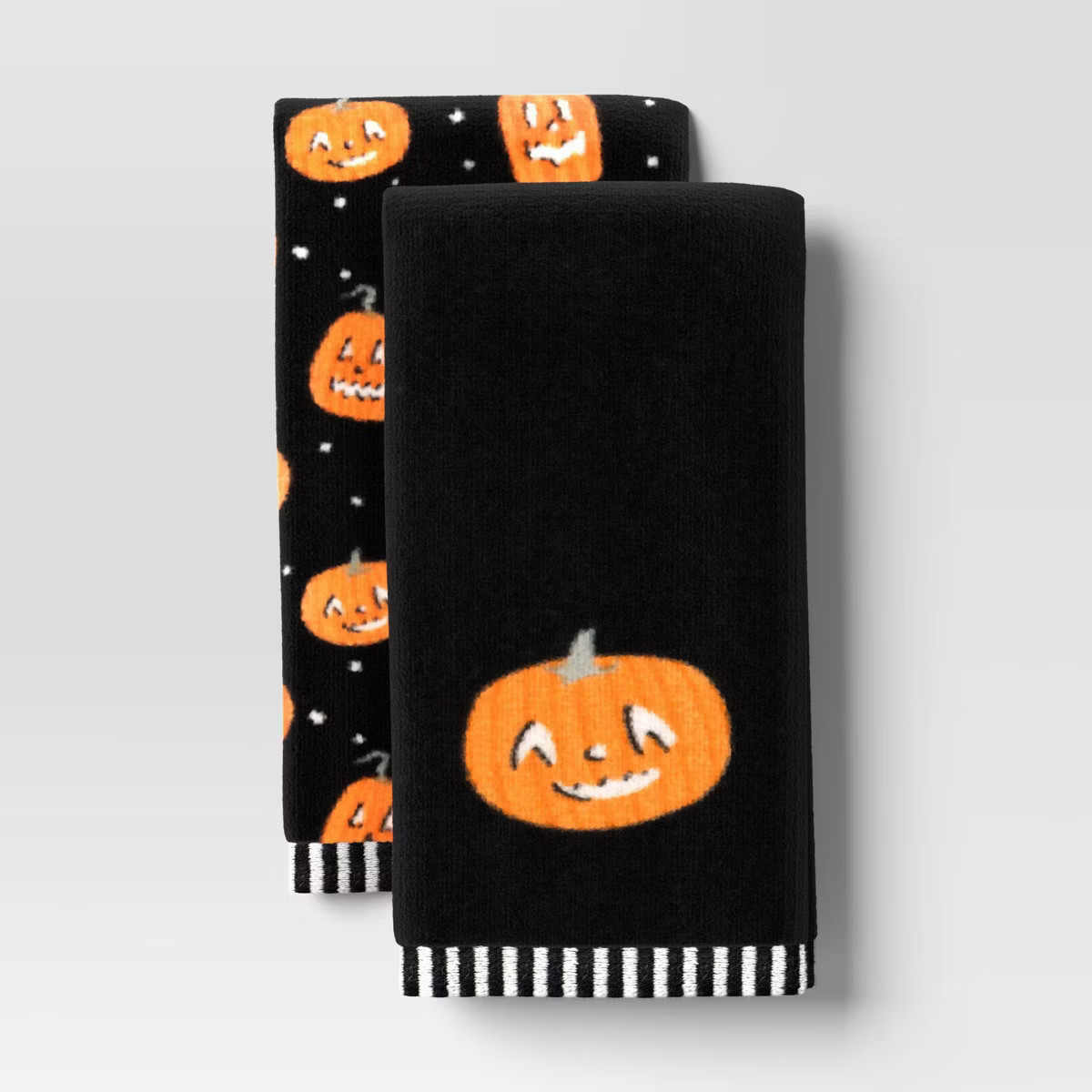 2pk Halloween Jack-O-Lantern Hand Towel Set Black - Hyde and EEK! Boutique™ | Target