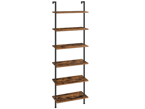 HOOBRO DIY Ladder Shelf, 6-Tier Wall Mounted Bookshelf, Office Vertical Bookcase, Wooden Storage ... | Amazon (US)
