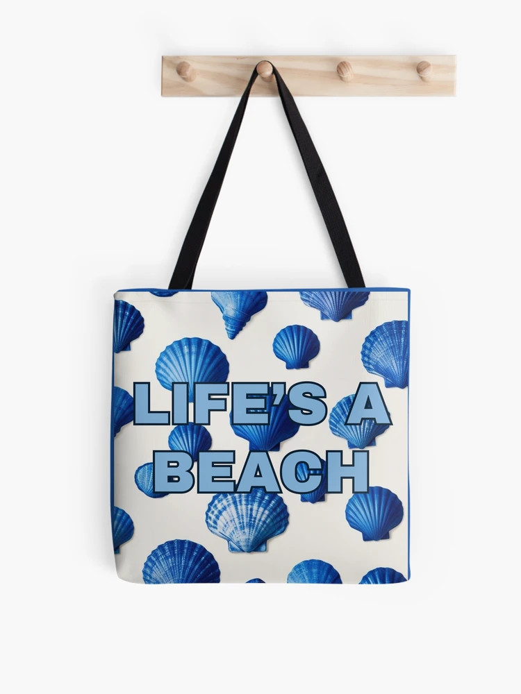 Navy Blue Sea Shells - Life’s A Beach Tote Bag | Redbubble (US)