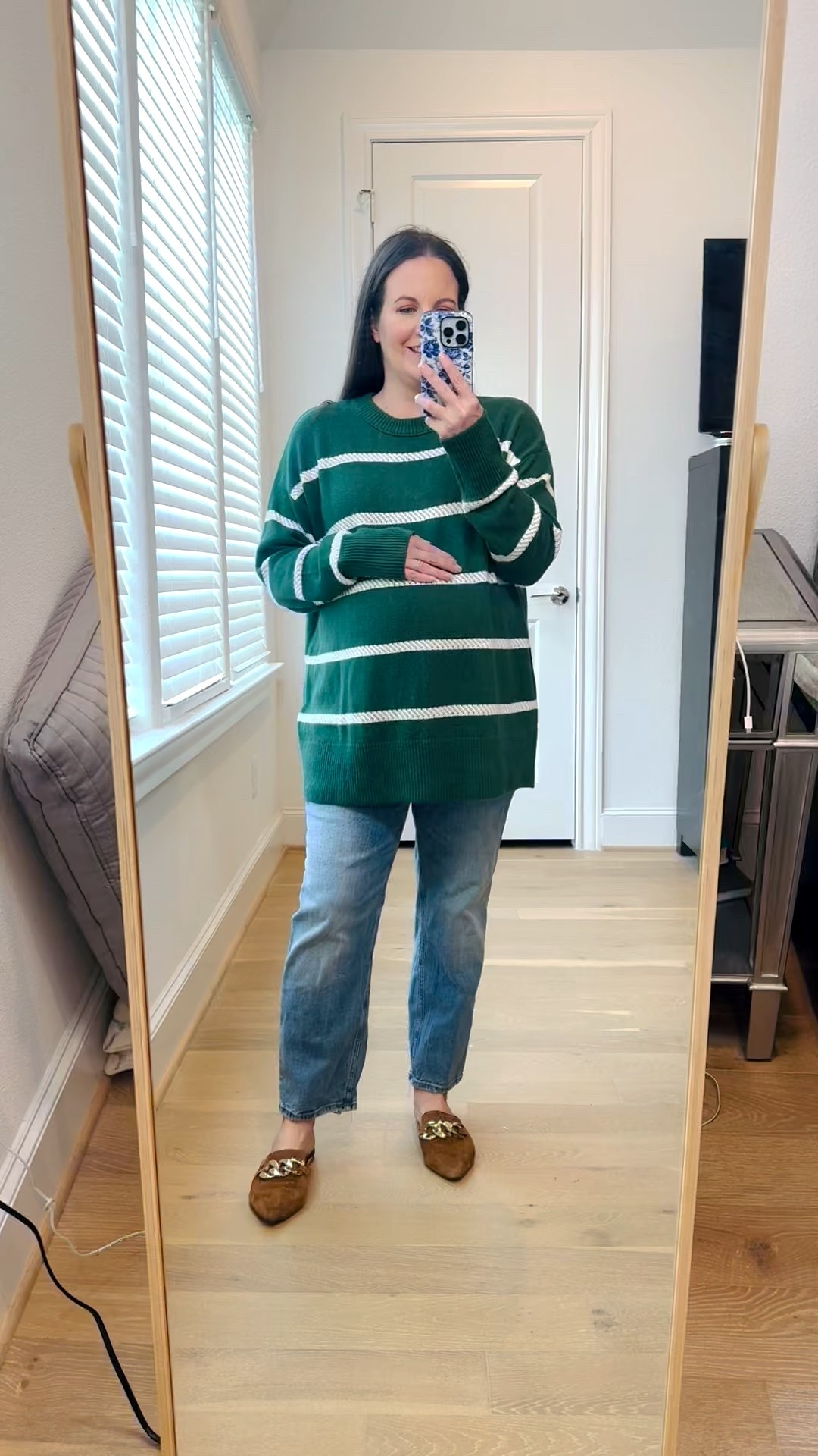 Cozy Green Stripes for Fall + Winter 🤎❄️

This might be one of my favorite pregnancy outfits this season! If you’re looking for a cute winter outfit or bump-friendly fall outfits, this combo is such an easy go-to. I’m wearing an oversized green striped sweater that is the perfect length for leggings—super cozy, great coverage, and so flattering with a bump. I paired it with the best maternity jeans and my favorite brown loafer slides for a polished, everyday look.

Everything is included in the Black Friday sales and Cyber Monday sale, so it’s the perfect time to grab cozy maternity basics and refresh your winter wardrobe. This outfit works for errands, casual workdays, travel, or just staying comfy at home while still feeling put together.

Shop the full outfit below! 💚✨

#LTKSeasonal #LTKCyberWeek #LTKBump