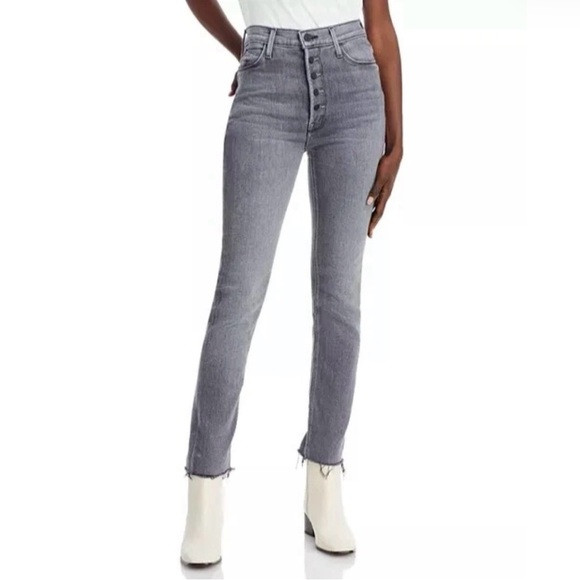 MOTHER Jeans Pixie Dazzler Ankle Fray Digging Up Dirt Gray Size 28 | Poshmark