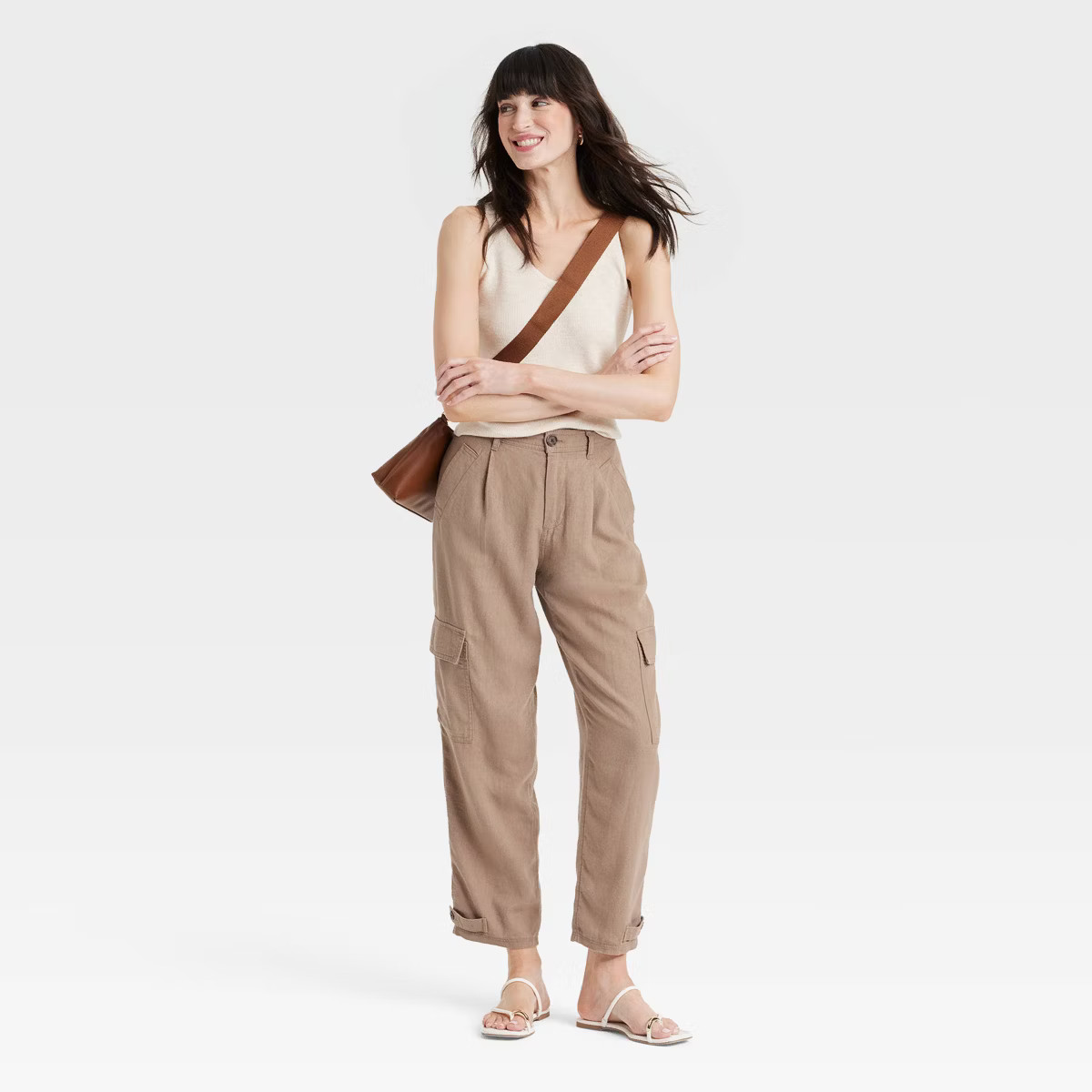 Women's High-Rise Straight Leg Linen Cargo Pants - A New Day™ | Target