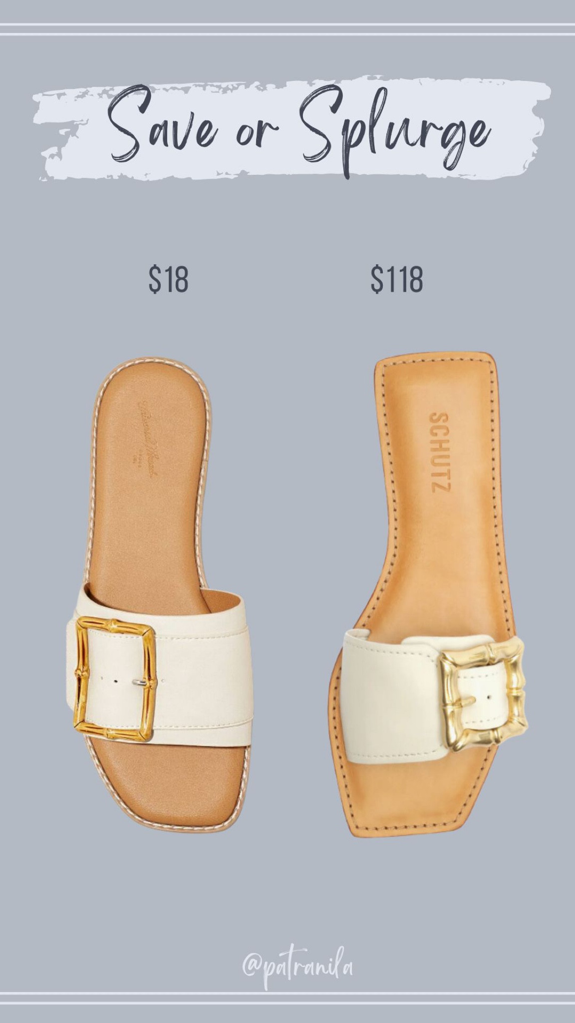 Save or splurge. Sandals. #patranila 

#LTKshoecrush #LTKunder100 #LTKunder50