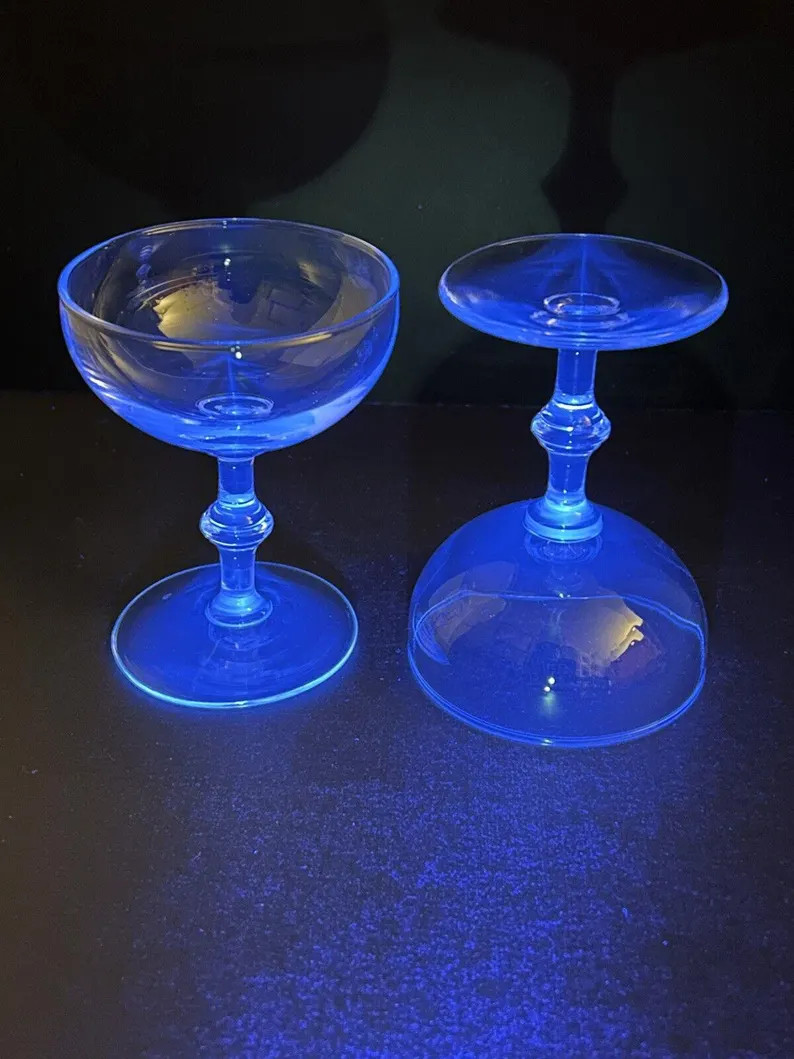 Vintage 2 Crystal Libbey Champagne Coupes Clear Glass Barware - Etsy | Etsy (US)