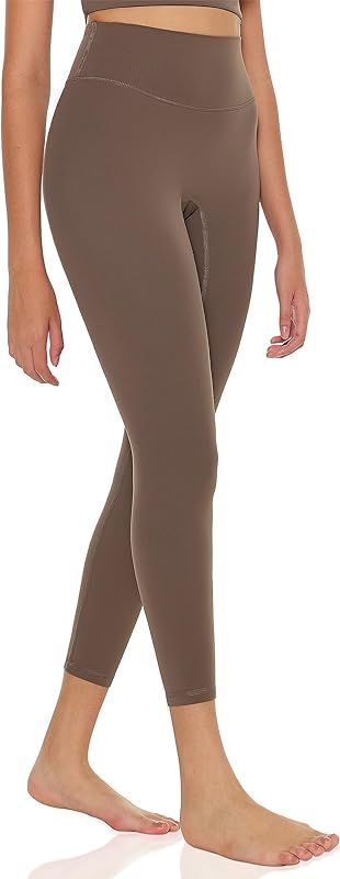 Women's Workout Leggings Cream Feeling Yoga Pants High Waisted Stretch Tummy Control Tights 7/8 L... | Amazon (US)
