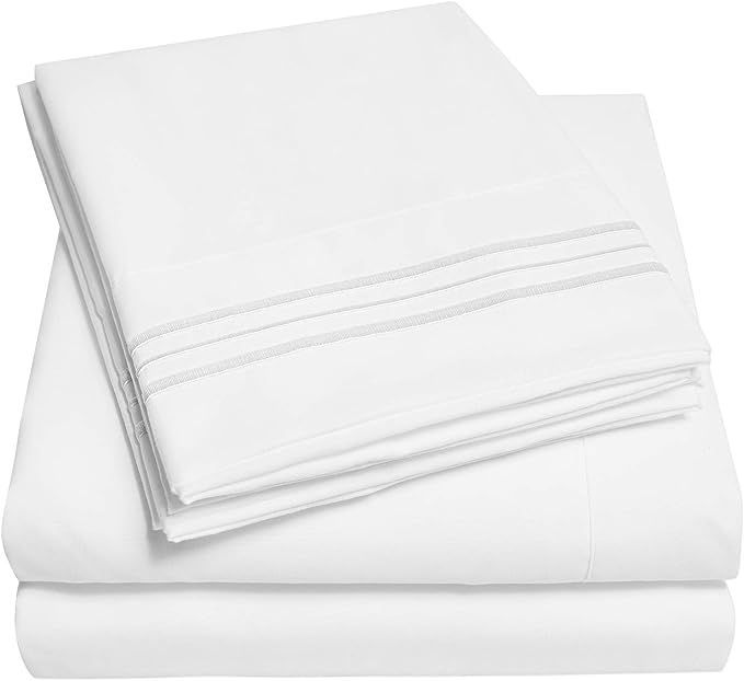 1500 Supreme Collection Sheet Sets White - Luxury Hotel Bed Sheets and Pillowcase Set for King Ma... | Amazon (US)