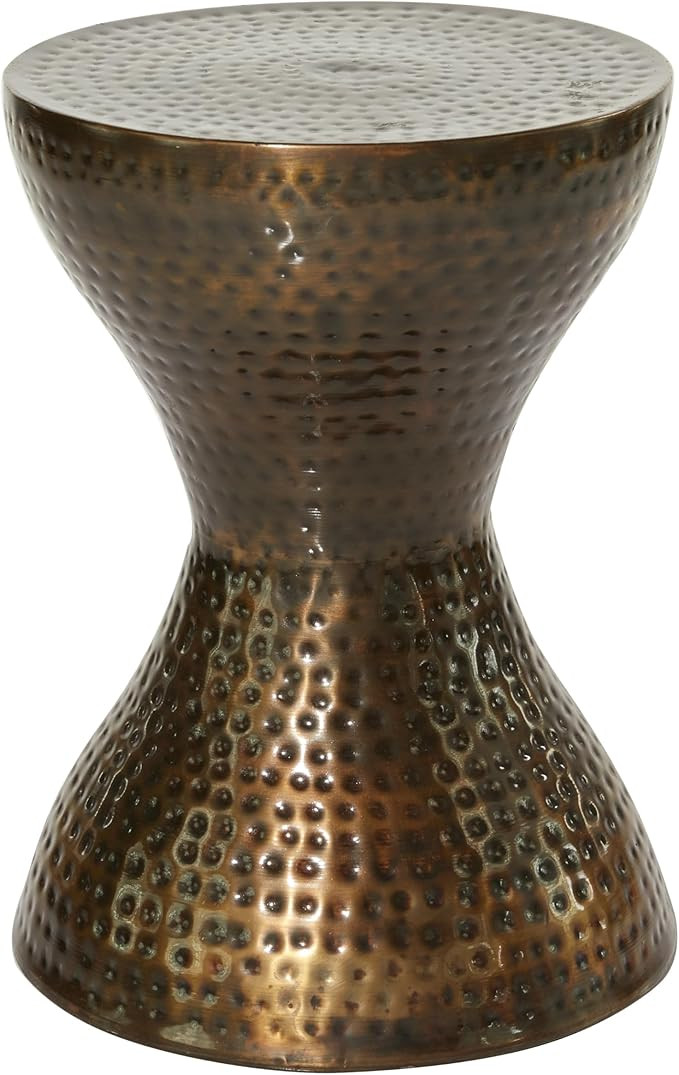 Deco 79 Metal Handmade Side End Accent Table Hammered Hourglass, Side Table 14" x 14" x 19", Bron... | Amazon (US)