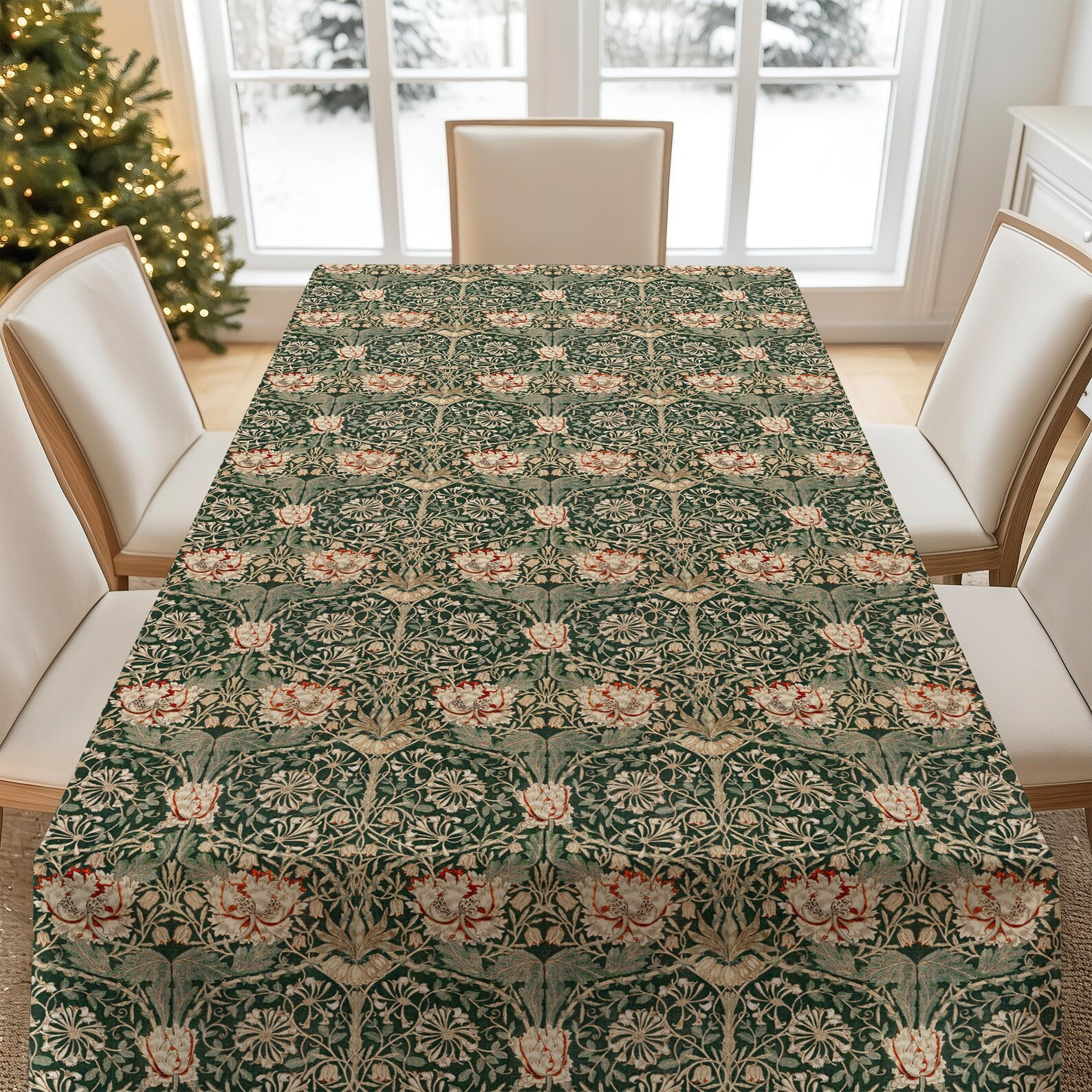 William Morris Tablecloth HONEYSUCKLE Farmhouse Table Linens Thanksgiving Tablecloth Christmas Ga... | Etsy (US)