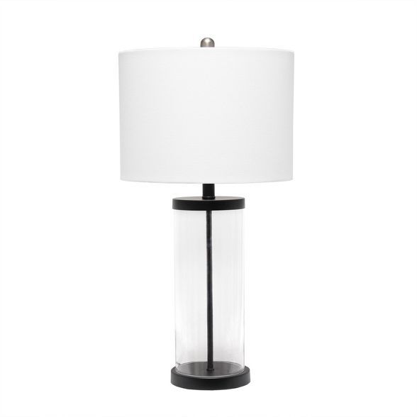 Entrapped Glass Table Lamp with Fabric Shade Black - Lalia Home | Target