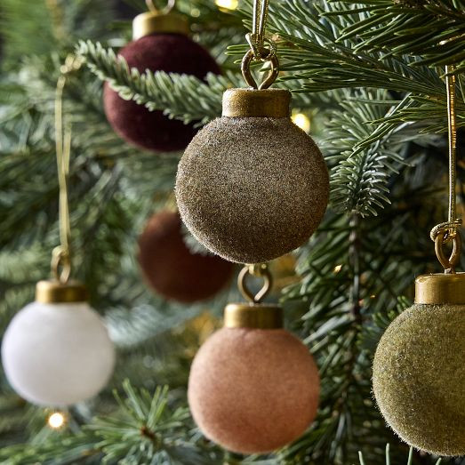Flocked Ball Ornaments (Set of 25) - Cool Tones | West Elm (US)