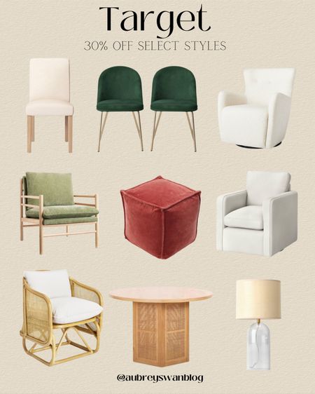 SALE! 30% off select styles from Target ⬇️

Home Decor, Home Sale, Target Home Decor, Target furniture, Threshold, swivel chair, dining chair, barrel chair, Studio McGee 

#LTKFindsUnder100 #LTKSaleAlert #LTKHome