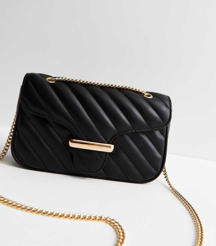 Black Leather-Look Quilted Chain Strap Shoulder Bag
						
						Add to Saved Items
						Remove ... | New Look (UK)