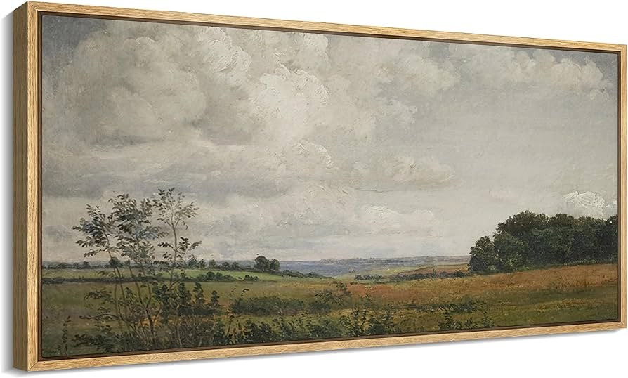 MUDECOR Extra Large Framed Canvas Print Wall Art Rustic Landscape with Cumulus Clouds Classic Cou... | Amazon (US)