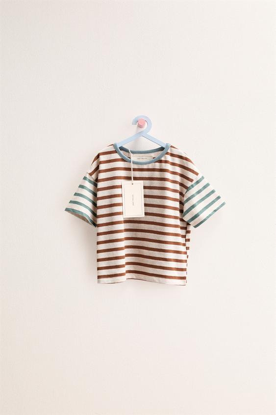 ZARA TIMELESS - STRIPED COTTON LINEN T-SHIRT | Zara US