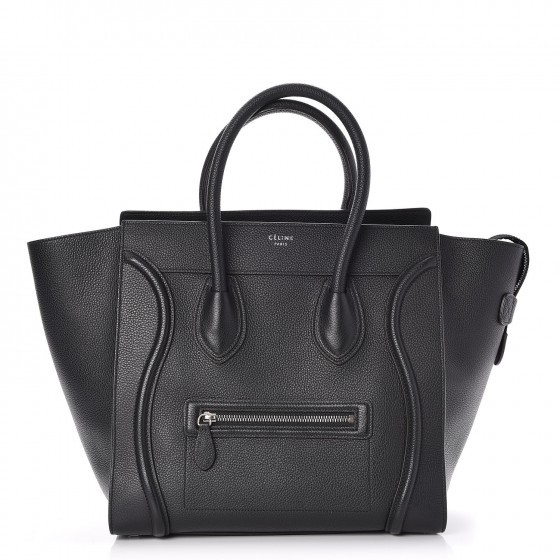 Celine Luggage Drummed Calfskin Mini Black | StockX 